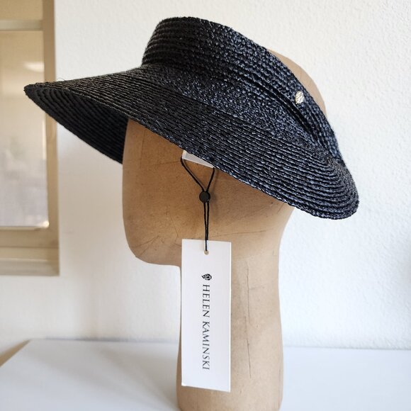 NWT Helen Kaminski Maris Raffia Visor Hat 🖤 (#165) - Picture 1 of 11